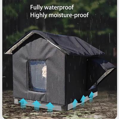 Show full view: NonoPets Weatherproof Outdoor Base, Oxford Fabric Insulated Design Dog & Cat House slide 3 of 7