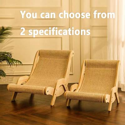 Show full view: NonoPets Wooden Sisal Cat Scratcher Lounge Chair, Medium slide 5 of 9