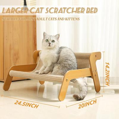 Show full view: NonoPets 2-in-1 Sisal Furniture Style Sofa Cat Scratcher Bed slide 2 of 8