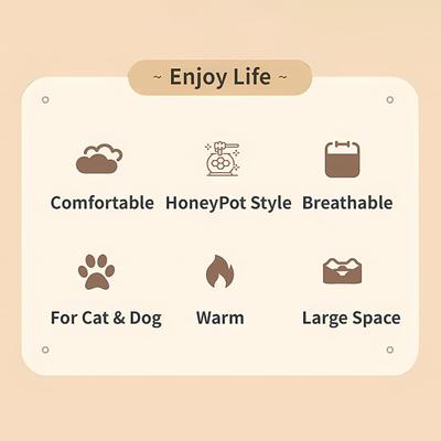 Show full view: NonoPets Honey Pot Shape Comfortable Nest CoveredCat Bed slide 4 of 9