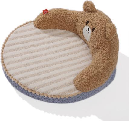 Show full view: NonoPets Teddy Bear Ultra-Soft Plush Furniture Style Sofa Dog & Cat Bed with Adorable Backrest Design slide 3 of 5