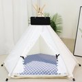 NonoPets Indoor Teepee Covered Cat & Dog Tent Bed, Blue