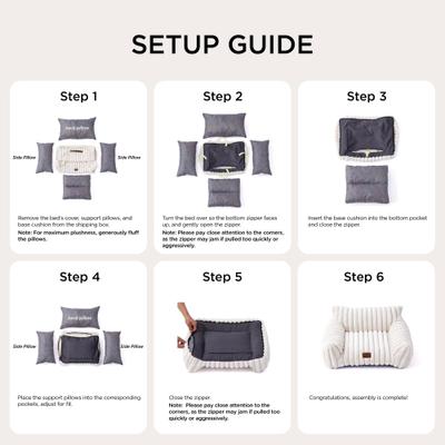 Show full view: NonoPets Premium Soft Corduroy Fleece, Fuzzy Furniture Style Sofa Dog & Cat Bed with Removable Washable Cover, White slide 9 of 10