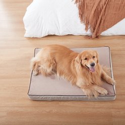 LFC PETS Orthopedic Memory Foam Dog & Cat Bed with Removable Cover, Khaki, XX-Large