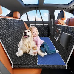 LovMor Car Back Seat Cover Extender for Dogs, Medium, Grey