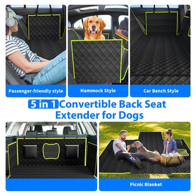 Show full view: LovMor Car Back Seat Cover Extender for Dogs, Medium, Green slide 8 of 8
