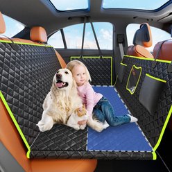 LovMor Car Back Seat Cover Extender for Dogs, Medium, Green