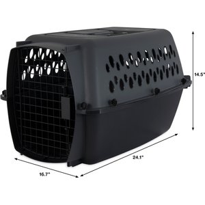 Aspen Pet Dog & Cat Kennel, Gray/Black, 24-in