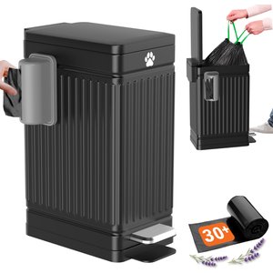 Pupzle Outdoor Odor Control Dog Poop Trash Can with Lid, 3.2-gal, 30 Bags