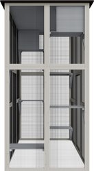 Zeus & Ruta Wooden 6 Platforms & 2 Napping Boxes Cat House, Gray