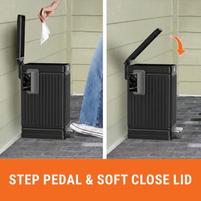 Show full view: Pupzle Outdoor Odor Control Dog Poop Trash Can with Lid, 3.2-gal, 30 Bags slide 9 of 10