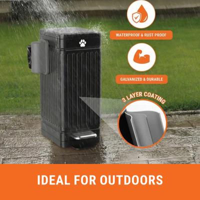 Show full view: Pupzle Outdoor Odor Control Dog Poop Trash Can with Lid, 3.2-gal, 30 Bags slide 3 of 10
