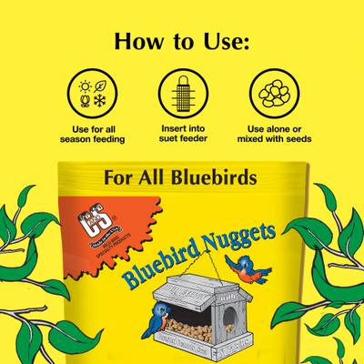 Show full view: C&S No Melt & No Waste Bluebird Nuggets Bird Food, 8-lb box slide 6 of 11