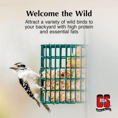 Show full view: C&S Peanut Delight No Melt Suet Dough Wild Bird Food, 11.75-oz tray, case of 8 slide 3 of 11