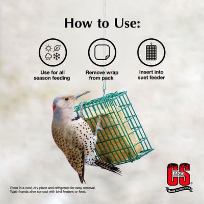 Show full view: C&S Peanut Delight No Melt Suet Dough Wild Bird Food, 11.75-oz tray, case of 8 slide 4 of 11