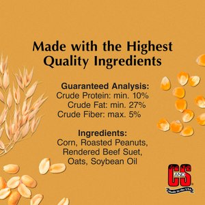 C&S Peanut Delight No Melt Suet Dough Wild Bird Food, 11.75-oz tray, case of 8