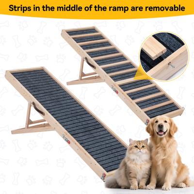 Show full view: Coziwow 4-Level 55-in Upgraded Foldable Wooden Dog & Cat Couch Ramp, Natural Wood slide 5 of 10