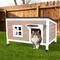 Show in main carousel: HXPLN Weatherproof Wooden Outdoor Heated Cat House, Grey, X-Large slide 7 of 8