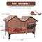 Show in main carousel: HXPLN Weatherproof, Escape Door Insulated Elevated Polyester Outdoor Heated Cat House, X-Large, Brown slide 5 of 10