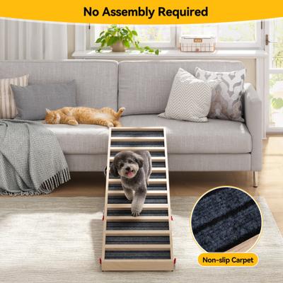 Show full view: Coziwow 4-Level 55-in Upgraded Foldable Wooden Dog & Cat Couch Ramp, Natural Wood slide 3 of 10