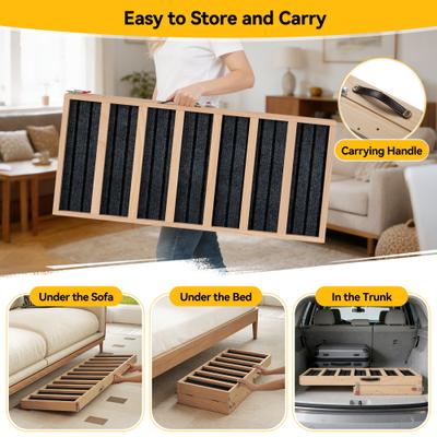 Show full view: Coziwow 4-Level 55-in Upgraded Foldable Wooden Dog & Cat Couch Ramp, Natural Wood slide 4 of 10