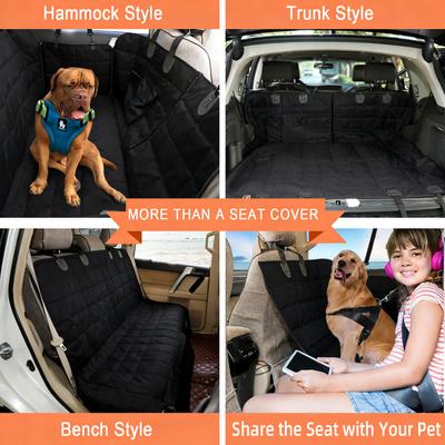 Show full view: Bark Lover Hammock Waterproof Dog Car Back Seat Cover, Black, 60 x 64-in slide 6 of 7