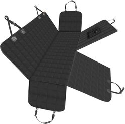 Bark Lover Hammock Waterproof Dog Car Back Seat Cover, Black, 60 x 64-in