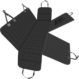 Bark Lover Hammock Waterproof Dog Car Back Seat Cover, Black, 60 x 64-in