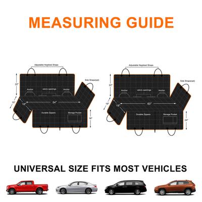 Show full view: Bark Lover Hammock Waterproof Dog Car Back Seat Cover, Black, 54 x 58-in slide 5 of 7