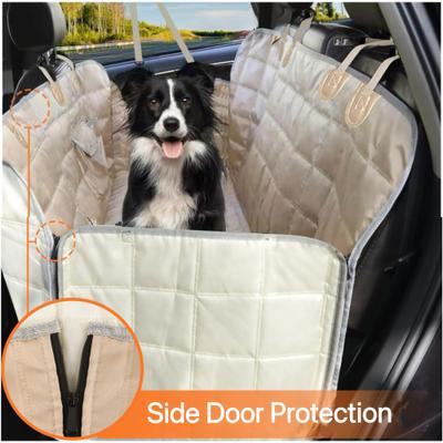 Show full view: Bark Lover Hammock Waterproof Dog Car Back Seat Cover, Beige, 54 x 58-in slide 3 of 8
