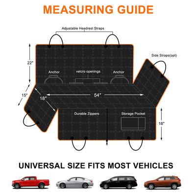 Show full view: Bark Lover Hammock Waterproof Dog Car Back Seat Cover, Beige, 54 x 58-in slide 6 of 8