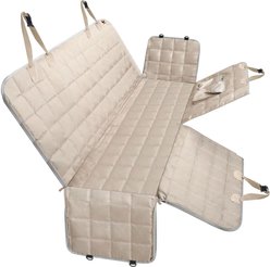 Bark Lover Hammock Waterproof Dog Car Back Seat Cover, Beige, 54 x 58-in