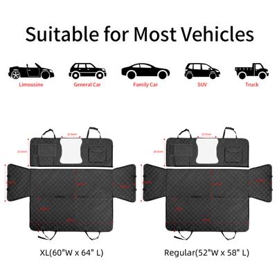 Show full view: Bark Lover Waterproof Hammock Dog Car Back Seat Cover with Mesh Window & Multiple Pockets, Black, 60 x 64-in slide 7 of 10