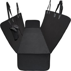 Bark Lover Waterproof Hammock Dog Car Back Seat Cover, Black, 54 x 58-in