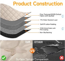 Bark Lover Waterproof Hammock Dog Car Back Seat Cover with Mesh Window & Multiple Pockets, Beige, 60 x 64-in slide 2 of 7