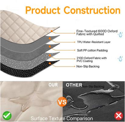 Show full view: Bark Lover Waterproof Hammock Dog Car Back Seat Cover with Mesh Window & Multiple Pockets, Beige, 52 x 58-in slide 7 of 9