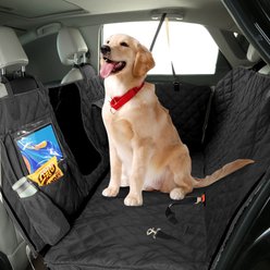 Bark Lover Waterproof Hammock Dog Car Back Seat Cover with Mesh Window & Multiple Pockets, Black, 52 x 58-in slide 2 of 7