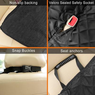Show full view: Bark Lover Waterproof Nonslip Heavy Duty Dog Car Back Seat Cover, 54 x 49-in, Black slide 3 of 6