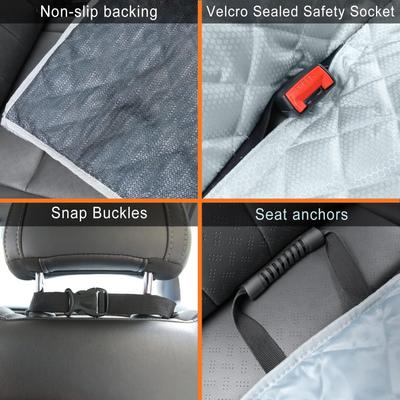 Show full view: Bark Lover Waterproof Nonslip Bench Dog Car Back Seat Cover, 54 x 49-in, Grey slide 4 of 7