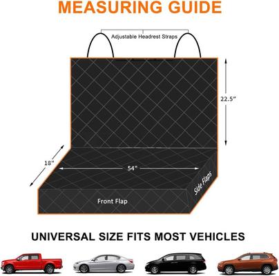 Show full view: Bark Lover Waterproof Nonslip Heavy Duty Dog Car Back Seat Cover, 54 x 49-in, Black slide 4 of 6