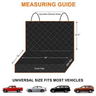 Show full view: Bark Lover Waterproof Nonslip Heavy Duty Dog Car Back Seat Cover, 54 x 49-in, Grey slide 4 of 6