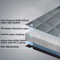 Bark Lover Deluxe Waterproof Nonslip Dog Front Seat Cover, 46 x 21-in, Grey slide 2 of 6