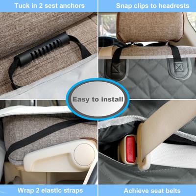 Show full view: Bark Lover Waterproof Nonslip Dog Car Back Seat Cover, 56 x 49-in, Grey slide 4 of 8