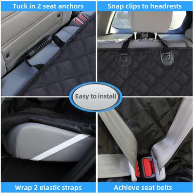 Show full view: Bark Lover Waterproof Nonslip Dog Car Back Seat Cover, 56 x 49-in, Black slide 5 of 9