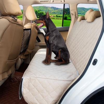 Show full view: Bark Lover Waterproof Nonslip Dog Car Back Seat Cover, 56 x 49-in, Beige slide 4 of 9