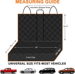 Bark Lover Waterproof Nonslip Bench Dog Car Back Seat Cover, 54 x 49-in, Black slide 2 of 6