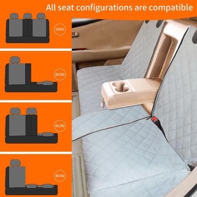 Show full view: Bark Lover Waterproof Nonslip Bench Dog Car Back Seat Cover, 54 x 49-in, Grey slide 3 of 7