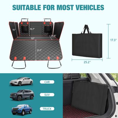 Show full view: Bark Lover Waterproof Nonslip Hammock Dog Car Back Seat Cover, 52 x 64-in, Red slide 3 of 9