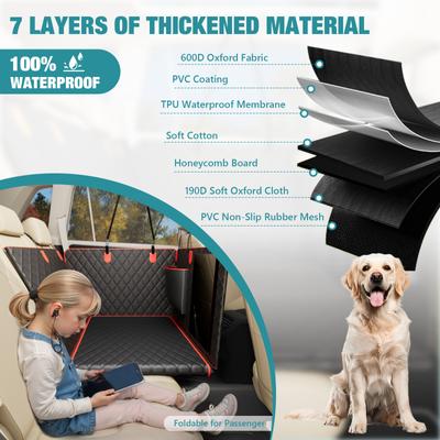Show full view: Bark Lover Waterproof Nonslip Hammock Dog Car Back Seat Cover, 52 x 64-in, Red slide 7 of 9