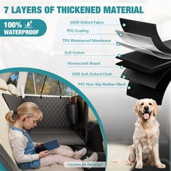 Bark Lover Waterproof Nonslip Hammock Dog Car Back Seat Cover, 52 x 64-in, Black slide 2 of 7